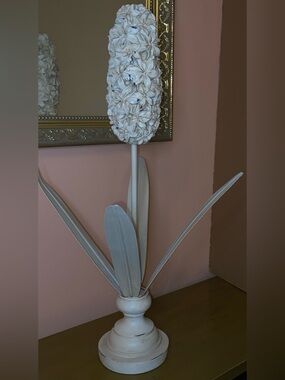 HYACINTH SCULPTURE Stand Alone Metal Sculpture Shabby Chic by Melrose in Ivory